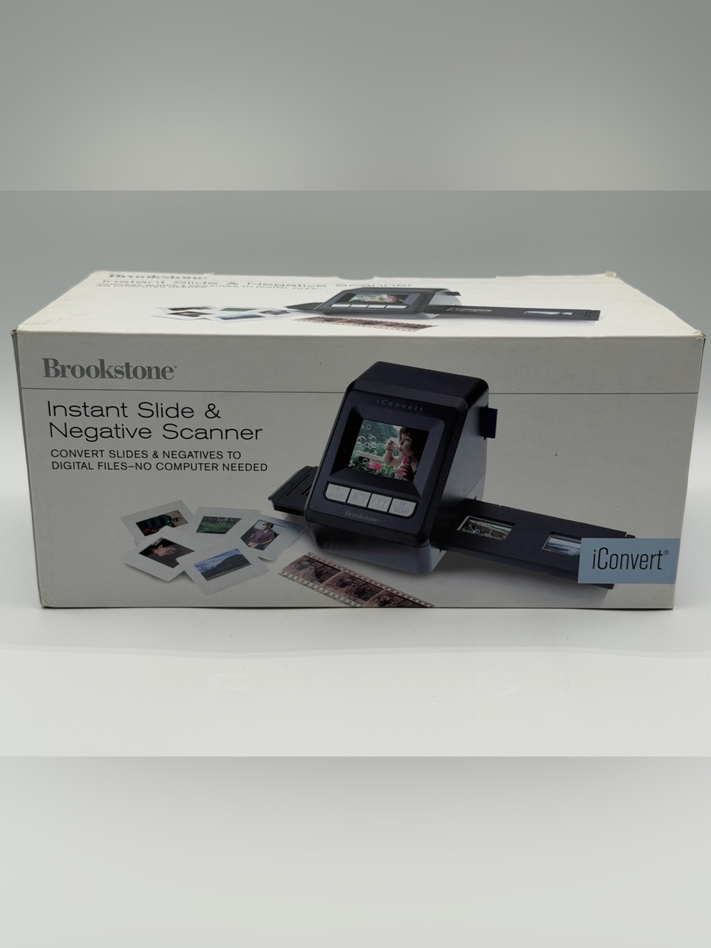 Brookstone iConvert Instant Slide & Negative Scanner Convert Slides - Open Box